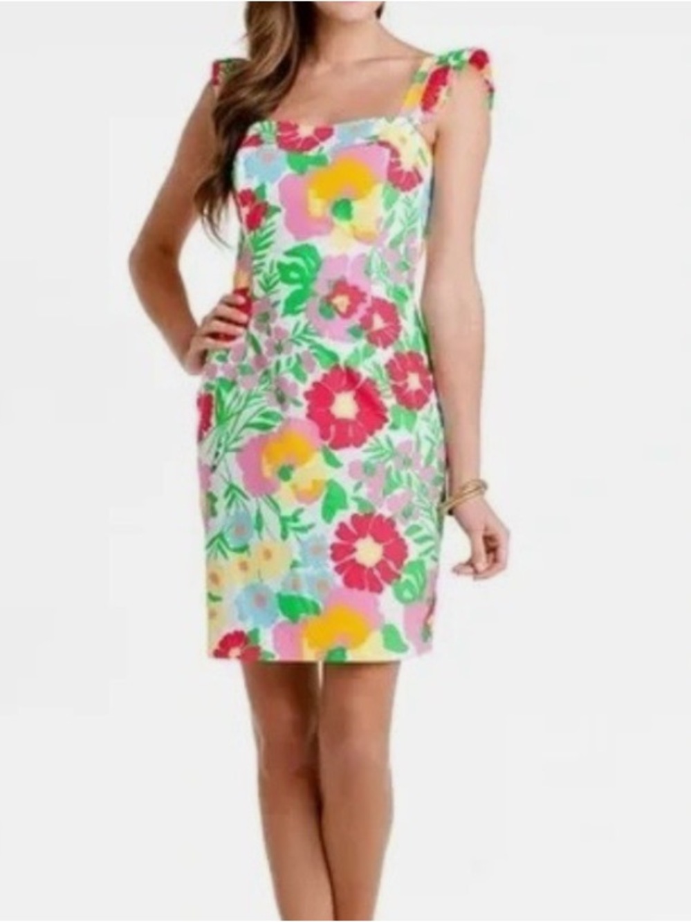 Lilly Pulitzer Sarafina Dress size 0,  resort white floral mini dress.